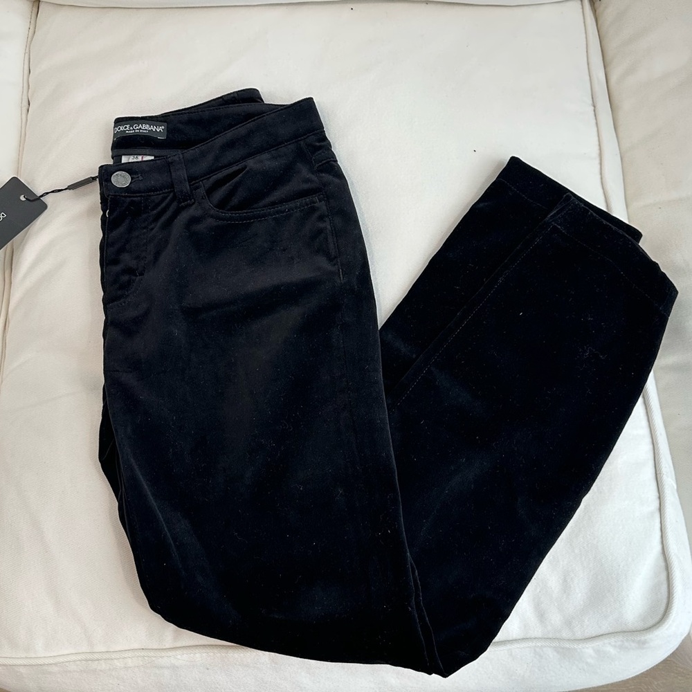 Dolce & Gabbana Black Velvet Pants NWT